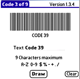 Code 3 of 9 screen